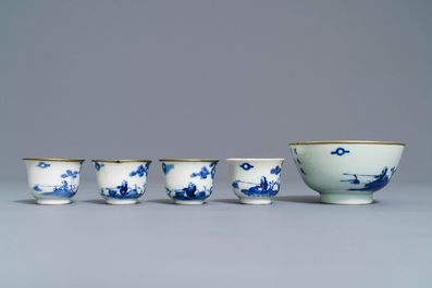 A varied collection of Chinese 'Bleu de Hue' Vietnamese market wares, 19th C.