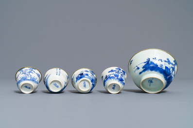 A varied collection of Chinese 'Bleu de Hue' Vietnamese market wares, 19th C.