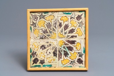 Thirteen polychrome Spanish tiles, Seville and Toledo, 15/16th C.