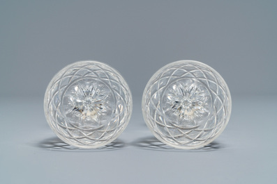 A set of 50 Val-Saint-Lambert crystal glasses, 20th C.