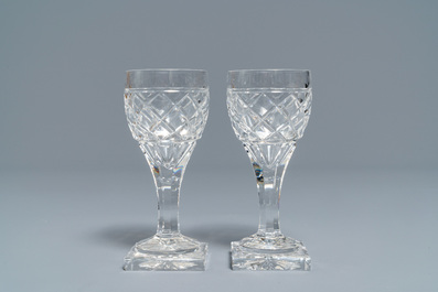 Un ensemble de 50 verres en cristal Val-Saint-Lambert, 20&egrave;me