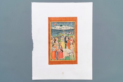 Sept peintures miniatures islamiques et persanes sur papier, 18/19&egrave;m