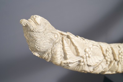 An exceptionally large carved ivory 'Bacchants' tusk, France or Italy, 18th C.