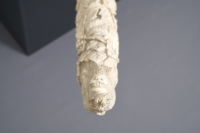 An exceptionally large carved ivory 'Bacchants' tusk, France or Italy, 18th C.