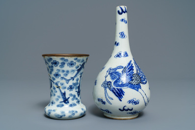 Een collectie divers Chinees 'Bleu de Hue' porselein voor de Vietnamese markt, 19e eeuw