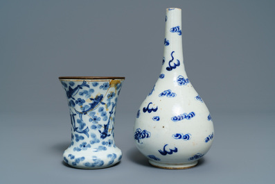 A varied collection of Chinese 'Bleu de Hue' Vietnamese market wares, 19th C.