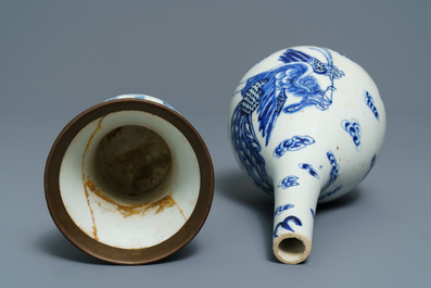 A varied collection of Chinese 'Bleu de Hue' Vietnamese market wares, 19th C.