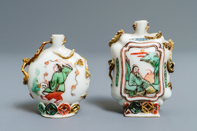Deux tabati&egrave;res en porcelaine de Chine famille verte, Kangxi