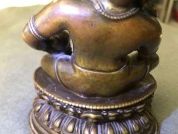 Une figure de Jambhala en bronze, Sino-Tibet, 17/18&egrave;me