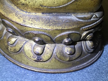 A gilt bronze figure of Buddha Shakyamuni, Tibet, 15/16th C.