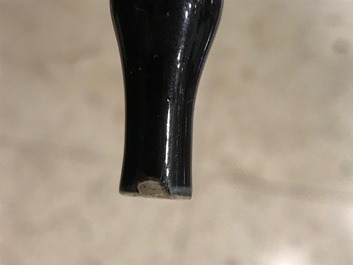 A Chinese monochrome black five-piece miniature garniture, Kangxi