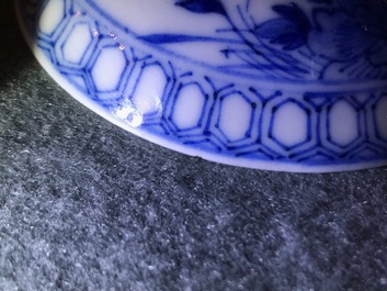 Zes Chinese blauwwitte 'Bleu de Hue' dekselkommen voor de Vietnamese markt, 19e eeuw