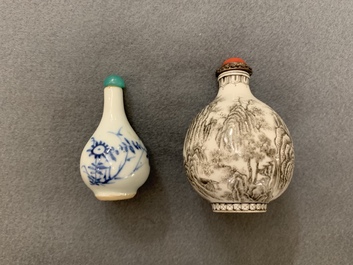 Sixteen various Chinese porcelain snuff bottles, 19/20th C.