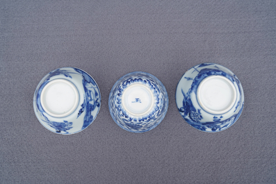 Une collection vari&eacute;e en porcelaine de Chine bleu et blanc, Kangxi