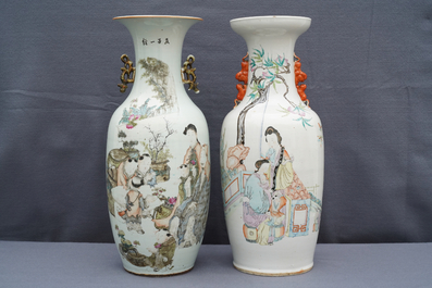 Deux vases en porcelaine de Chine qianjiang cai, 19/20&egrave;me