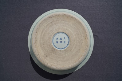 A Chinese famille verte basin, Kangxi mark and of the period