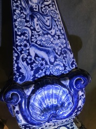 A large Dutch Delft blue and white obelisk, 17/18th C.