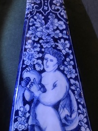 A large Dutch Delft blue and white obelisk, 17/18th C.