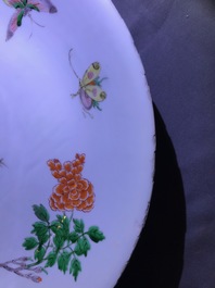 A Chinese blue and white 'Master of the Rock' dish and a famille verte dish, Kangxi