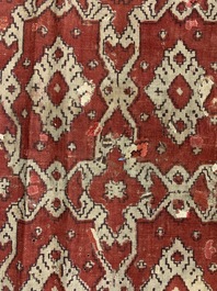 A ceremonial patola ikat sari for the Indonesian market with East India Company-stamps, Gujarat, India, 17th C.