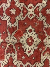 A ceremonial patola ikat sari for the Indonesian market with East India Company-stamps, Gujarat, India, 17th C.