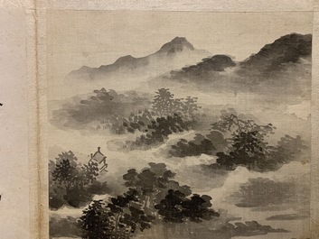 Dong Bangda (China, 1699-1769), toegeschreven: album met acht landschappen, inkt op papier