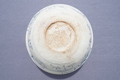 A large Chinese blue and white Swatow bowl, Ming