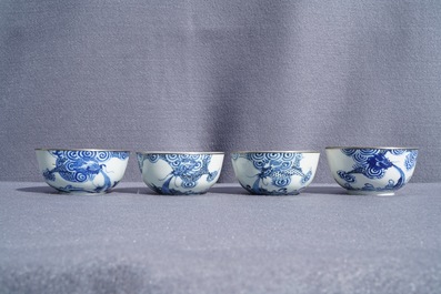 Een collectie divers Chinees 'Bleu de Hue' porselein voor de Vietnamese markt, 19e eeuw