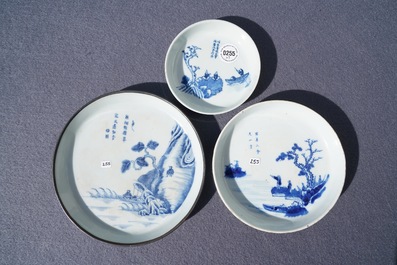 A varied collection of Chinese 'Bleu de Hue' Vietnamese market wares, 19th C.