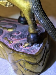 Une figure de Palden Lhamo en bronze dor&eacute;, Tibet, 17&egrave;me