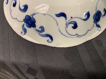 Een gevarieerde collectie Chinees blauwwit porselein, Kangxi