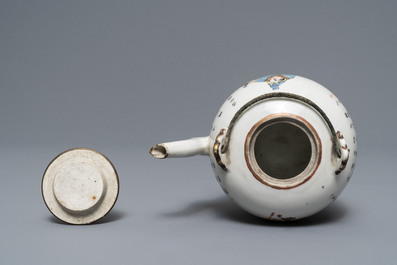 A Chinese famille rose 'Wu Shuang Pu' teapot and cover, Daoguang mark, 19th C.