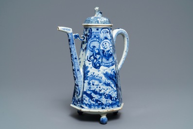 A rare Chinese blue and white 'Europa and the bull' coffee pot, Kangxi