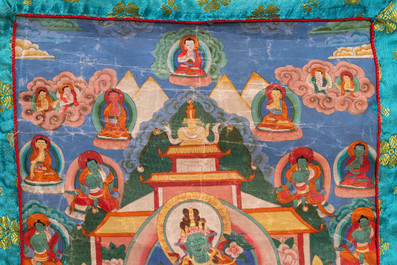 Une collection de cinq thangkas, Tibet, 19/20&egrave;me