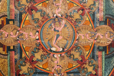 A collection of five thangkas, Tibet, 19/20th C.