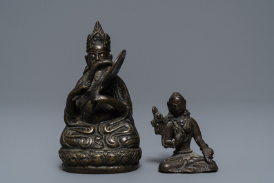 Five bronze votive Buddhist objects, Tibet and Nepal, 18/19th C.