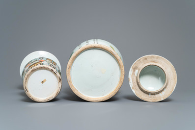 Four Chinese qianjiang cai vases, 19/20th C.