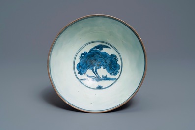 Two blue and white Persian pottery bowls, Safavid, 17/18th C.