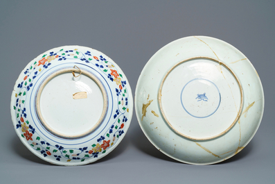 Four Chinese famille verte dishes, Kangxi