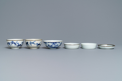 Six coupes et bols en porcelaine de Chine 'Bleu de Hue' pour le Vietnam, 19&egrave;me