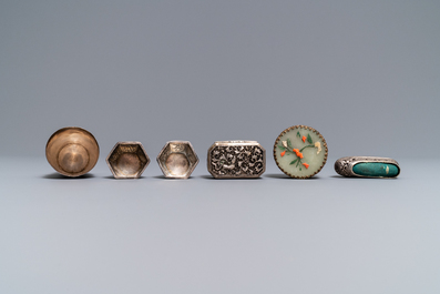 A varied collection of Chinese silver, some with jade mounts, 19/20th C.