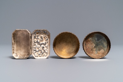 A varied collection of Chinese silver, some with jade mounts, 19/20th C.