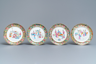 A 16-piece Chinese Canton famille rose service, 19th C.