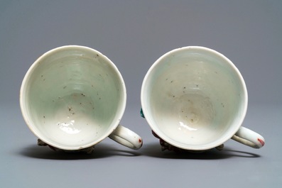 A collection of Chinese famille rose cups and saucers, Yongzheng/Qianlong