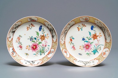 A collection of Chinese famille rose cups and saucers, Yongzheng/Qianlong