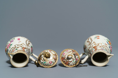 A Chinese famille rose and gilt part tea service, Qianlong