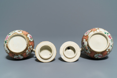 A Chinese famille rose and gilt part tea service, Qianlong