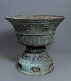 A monumental Japanese bronze temple censer, Momoyama or Edo, 16/17th C.