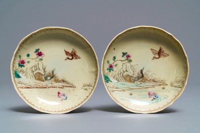 A collection of Chinese famille rose cups and saucers, Yongzheng/Qianlong