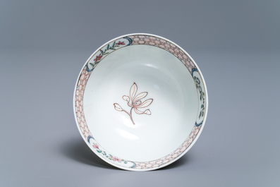 A fine Chinese famille rose eggshell 'rooster' cup and saucer, Yongzheng